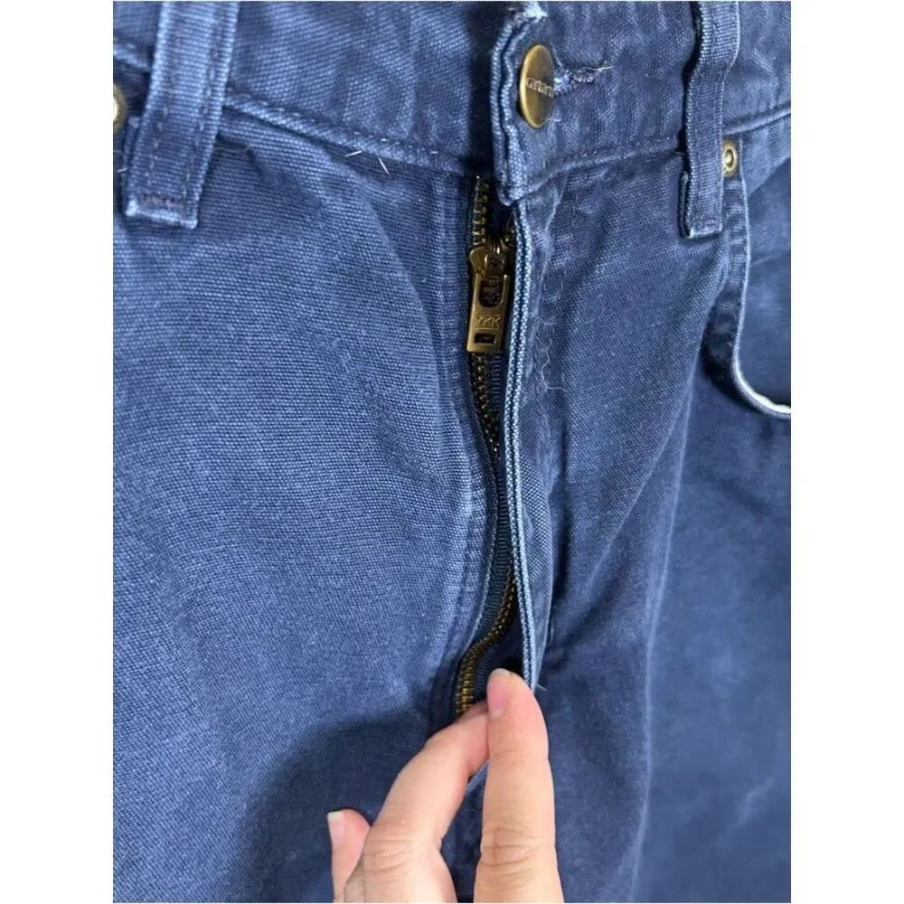 Carhartt Y2K Carpenter Work Loose Pants Utility Blue Relaxed Fit 32x36 B159 NVY